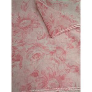 Vintage 60s Pastel Pink Floral Scarf cottagecore grannycore MCM 21" square